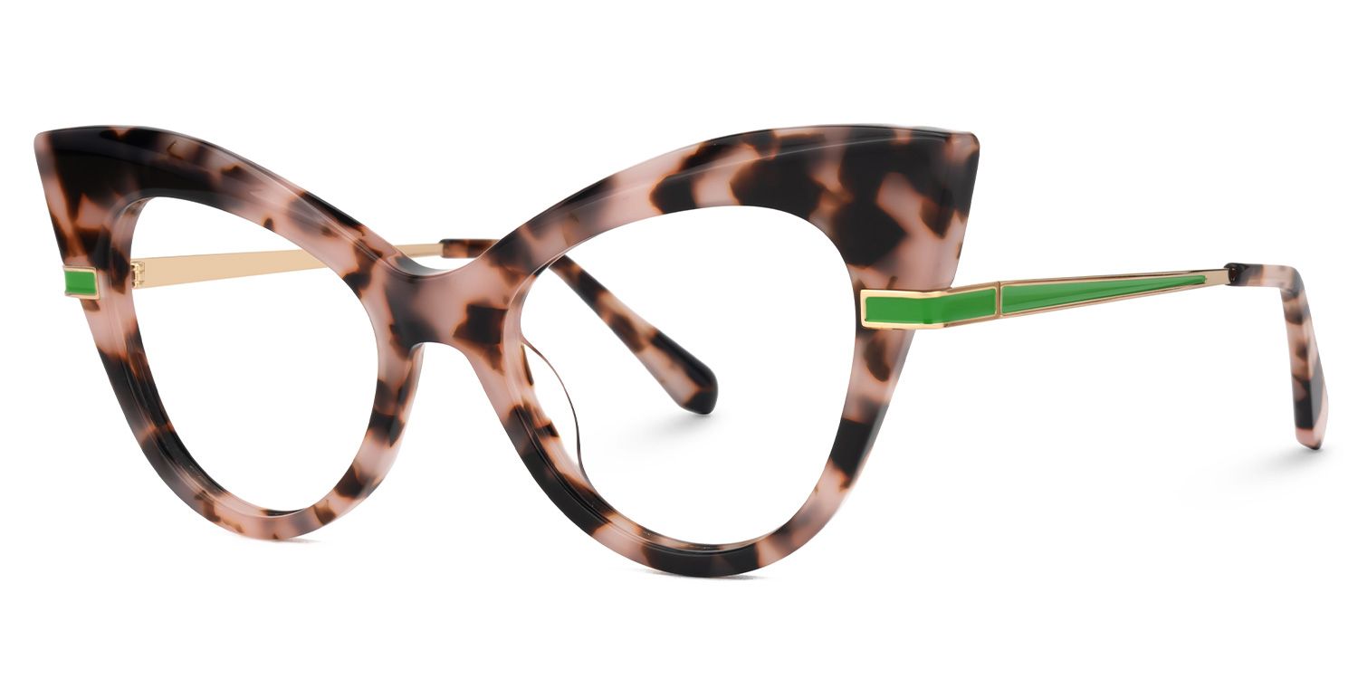 Fabrizio - Cat Eye Pink/Tortoise Eyeglasses | Vooglam Front View