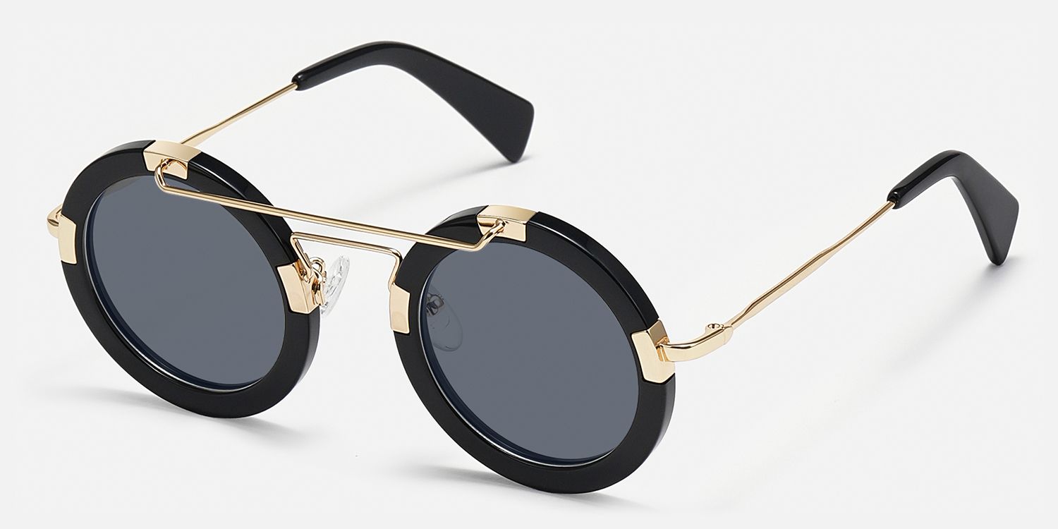 Perkins - Aviator Black Sunglasses | Vooglam Front View