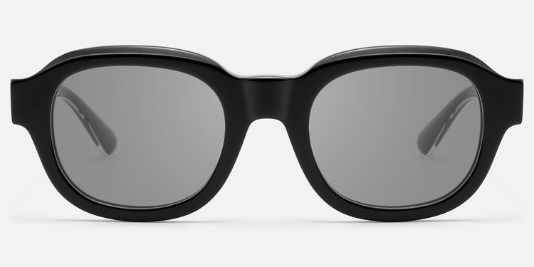 Eerie - Shiny Black Gray Tinted Diamond Sunnies | Vooglam