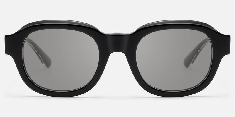 Eerie - Shiny Black Gray Tinted Diamond Sunnies | Vooglam