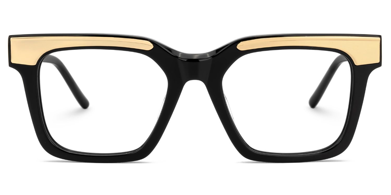 Feleti - Rectangle Black Eyeglasses | Vooglam Angle View