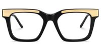 Feleti - Rectangle Black Eyeglasses | Vooglam Angle View