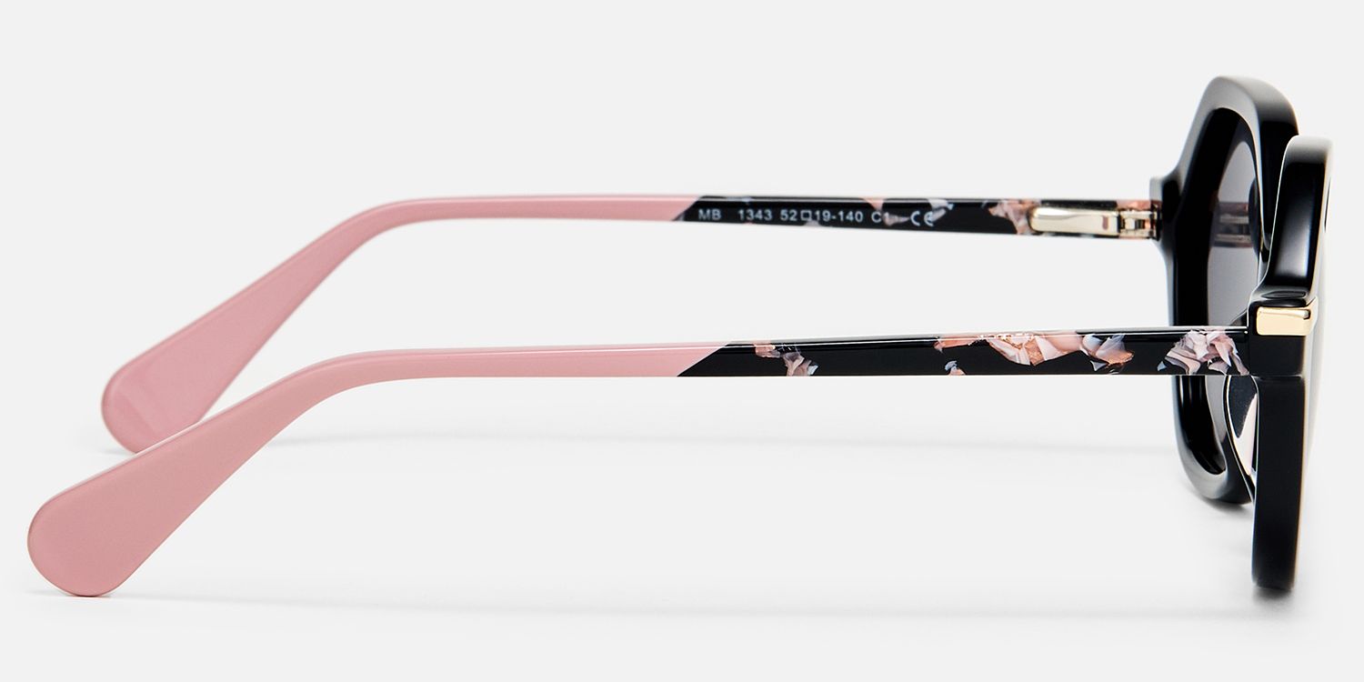 Lux - Geometric Black Sunglasses | Vooglam Side View