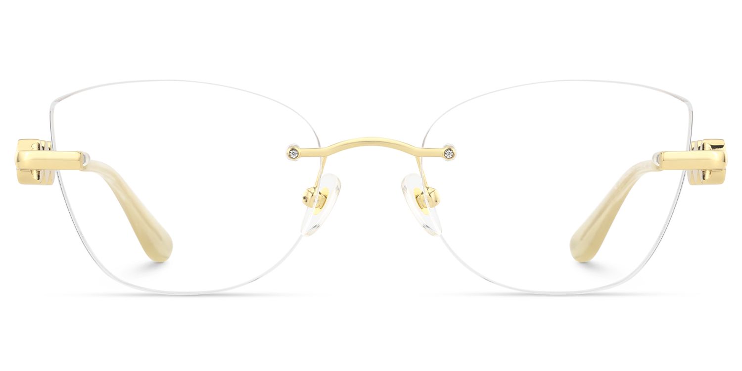 Muse - Cat Eye Gold Eyeglasses | Vooglam Angle View