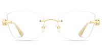 Muse - Cat Eye Gold Eyeglasses | Vooglam Angle View