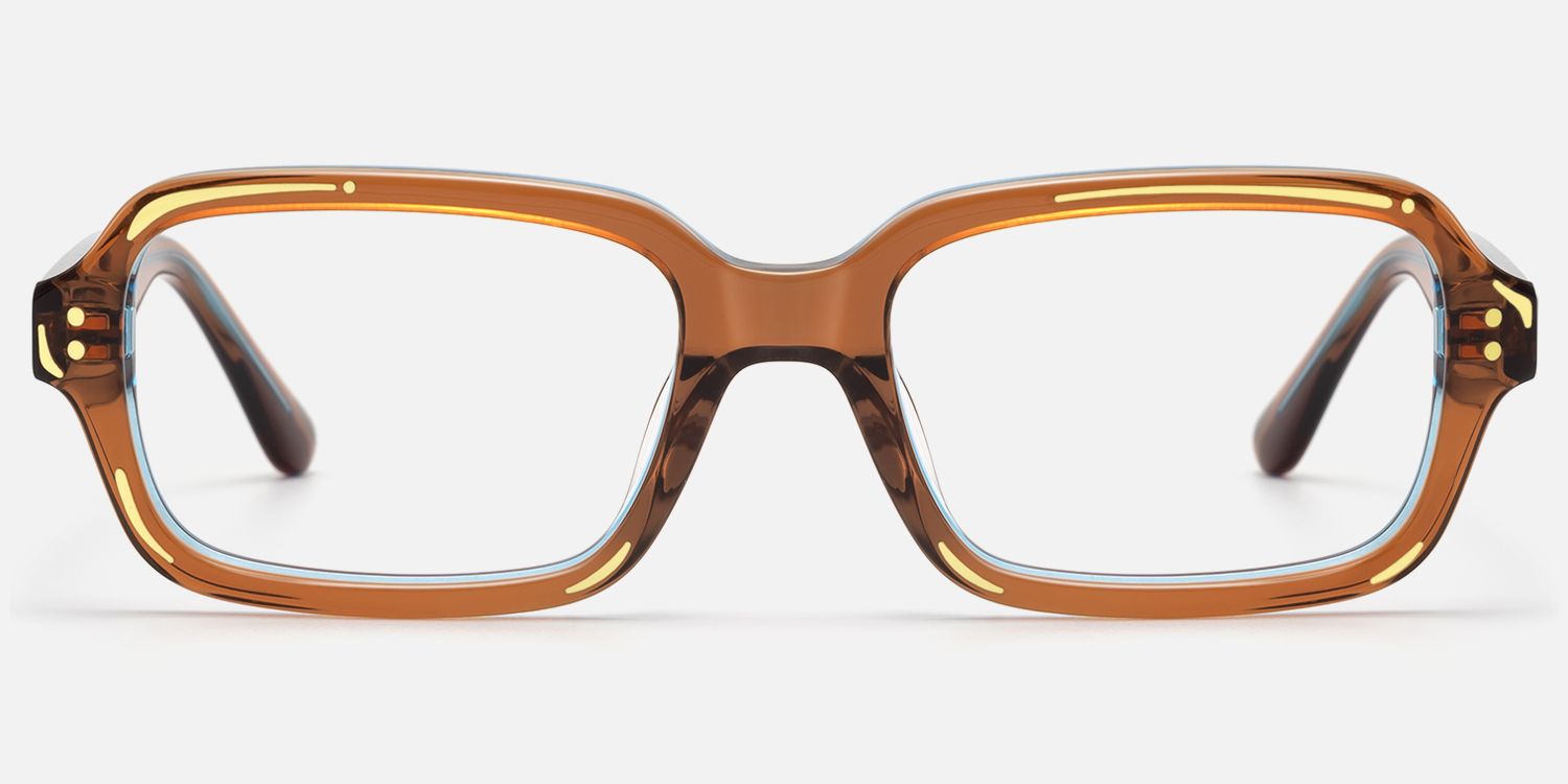 Pixel - Clear Brown Comic Narrow Rectangle Frames by Vooglam - Angle View