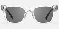 Adinkra - Transparent Turquoise Deco Glasses | Vooglam Angle View