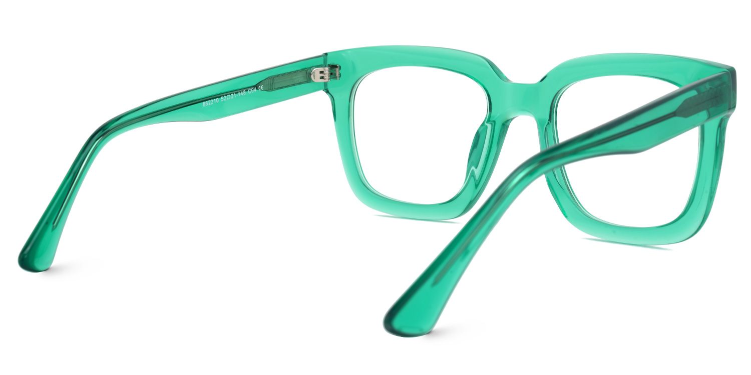 Eisa - Square Green Eyeglasses | Vooglam Side View