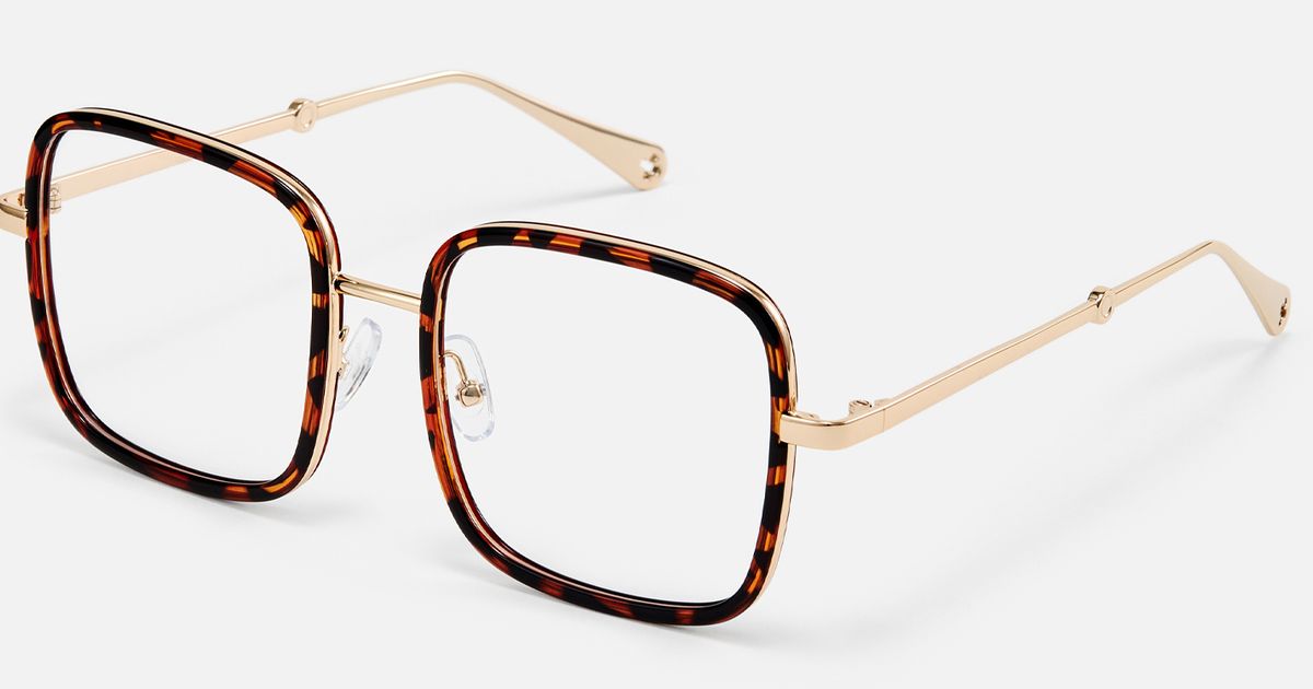 Candie’s Tortoise Shell Square Glasses Frames Brown Blue Retro Chic Eyeglasses Tortoise Oversized Thick Square Blue Light Glasses - Piper main image 4