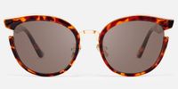 Retro Bohemian Tortoiseshell Round Cat-Eye Sunglasses | Vooglam Angle View