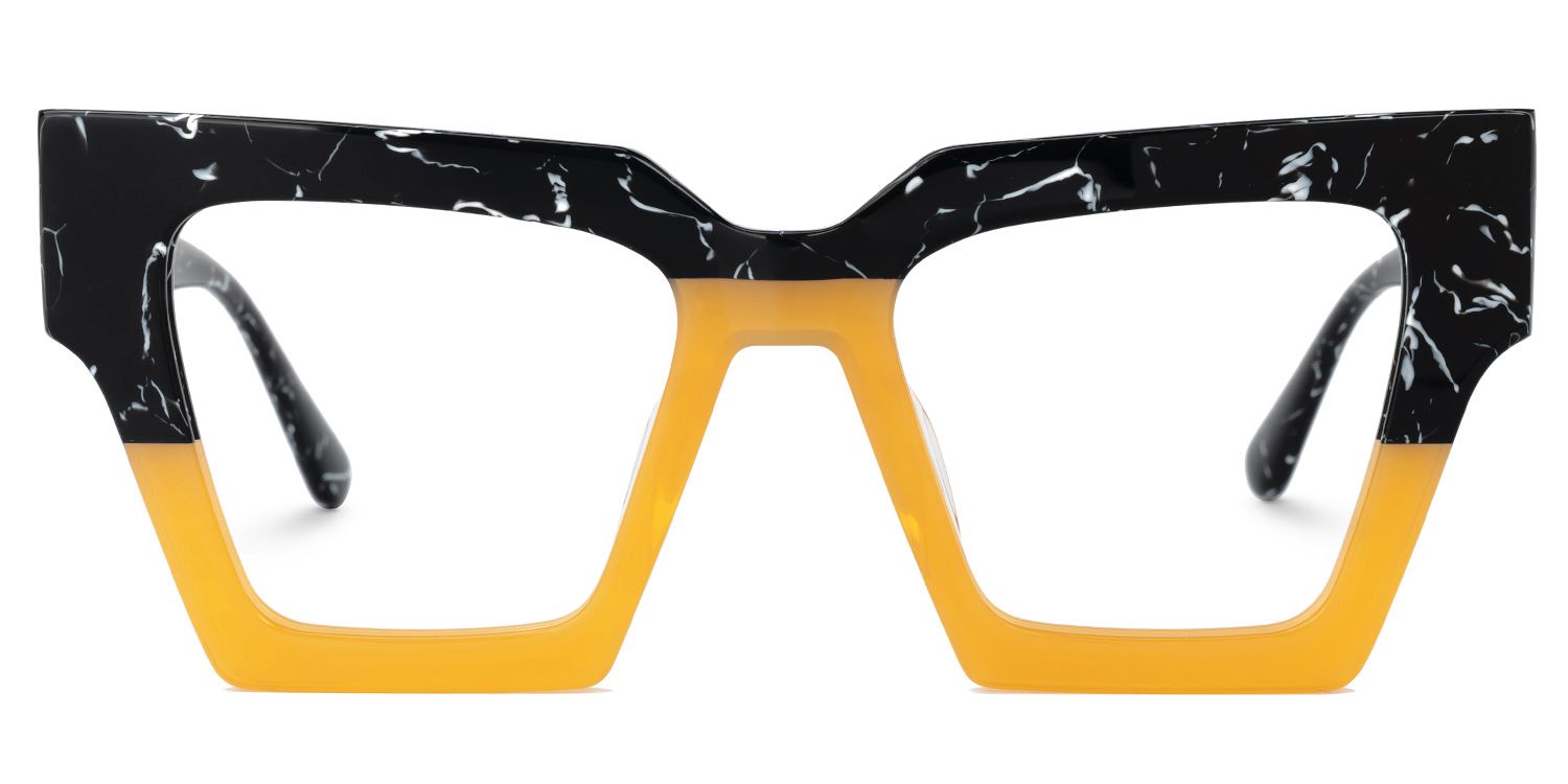 Eleora - Square Brown/Tortoise Eyeglasses by Vooglam - Angle View