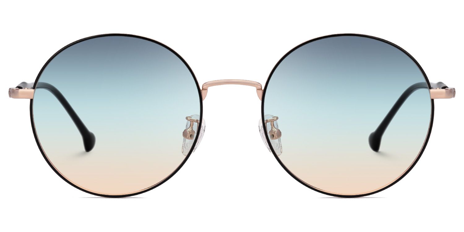 Lacey - Round Black Prescription Sunglasses | Vooglam Angle View