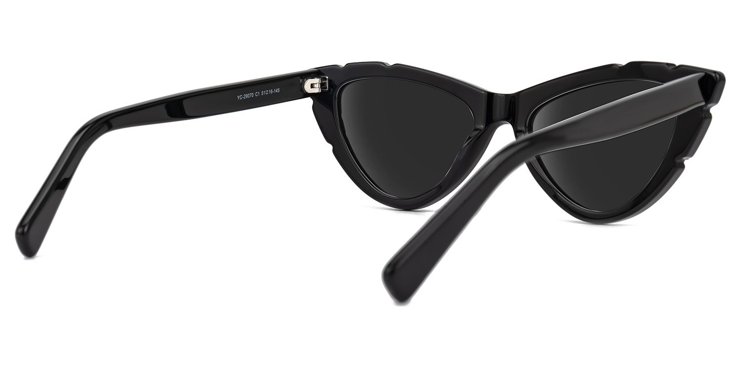 Edana - Cat Eye Black Sunglasses | Vooglam Side View