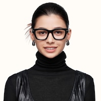 Stud - Rectangle Black Eyeglasses - 1