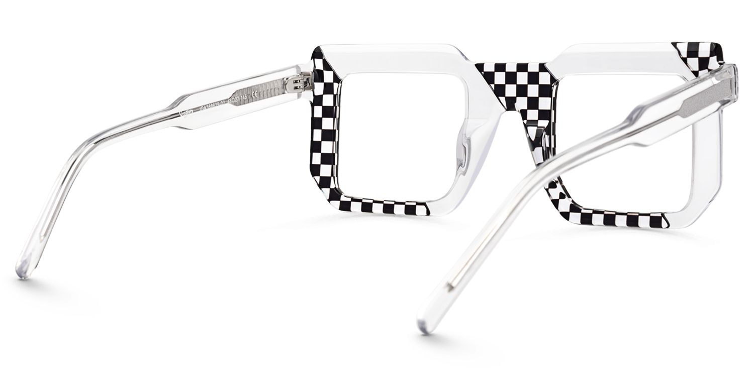 Madhav - Square Pattern Eyeglasses | Vooglam Side View
