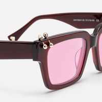 PIERCE - Square Red Sunglasses | Vooglam Design Details