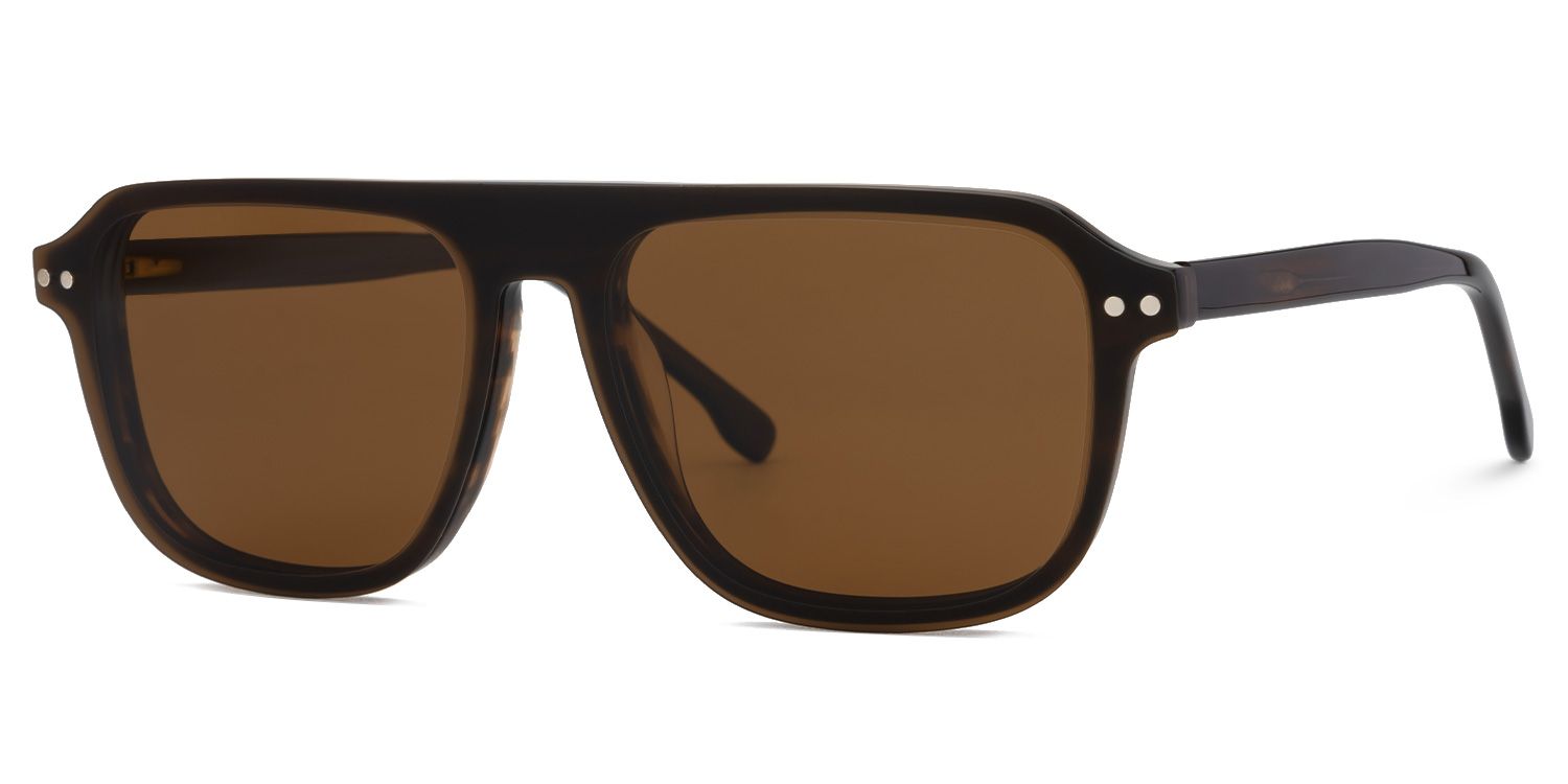 Naiser - Aviator Brown Sunglasses by Vooglam - Side View