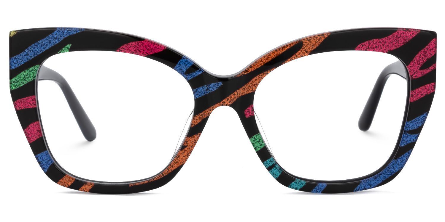 Haidera - Cat Eye Multicolor Eyeglasses | Vooglam Angle View