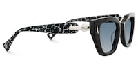 Naiara - Rectangle Black Sunglasses - 5