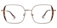 Edimeia - Square Brown Eyeglasses | Vooglam Angle View