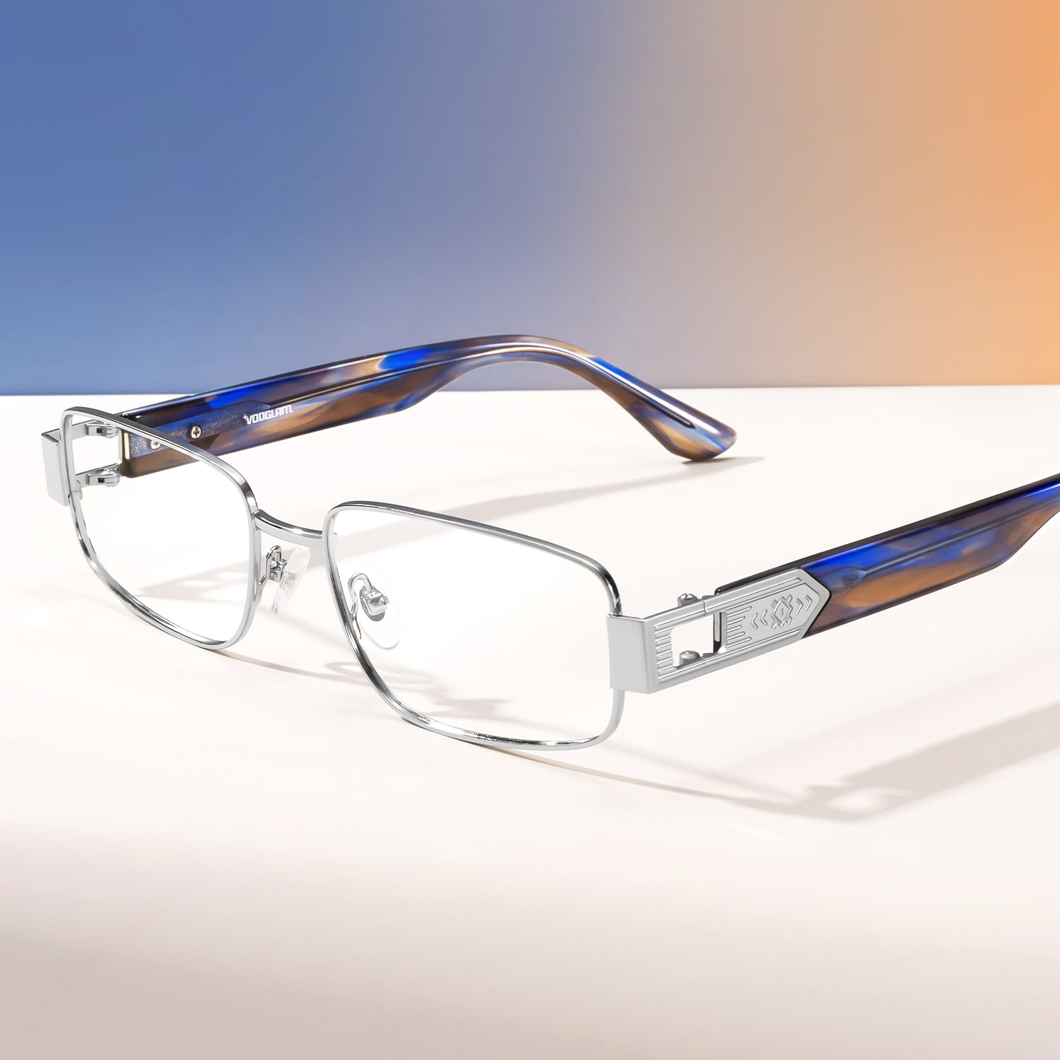 Cypher - Rectangle Silver Eyeglasses - 1
