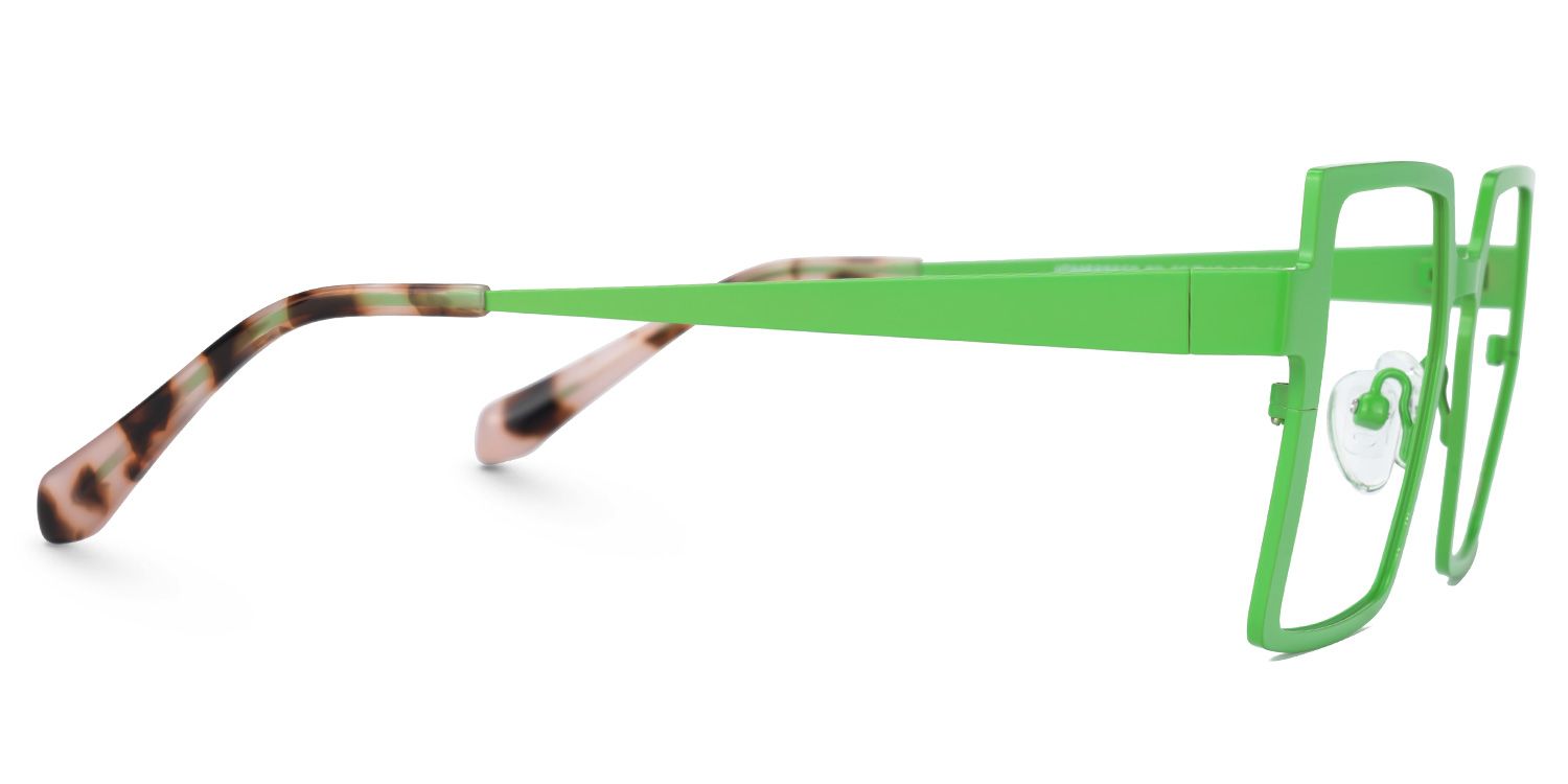 Elowen - Rectangle Green Eyeglasses | Vooglam 4