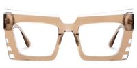 Faylinn - Rectangle Champagne Eyeglasses | Vooglam Angle View