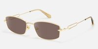 Bladework - Gold Narrow Brown Sunglasses | Vooglam Front View