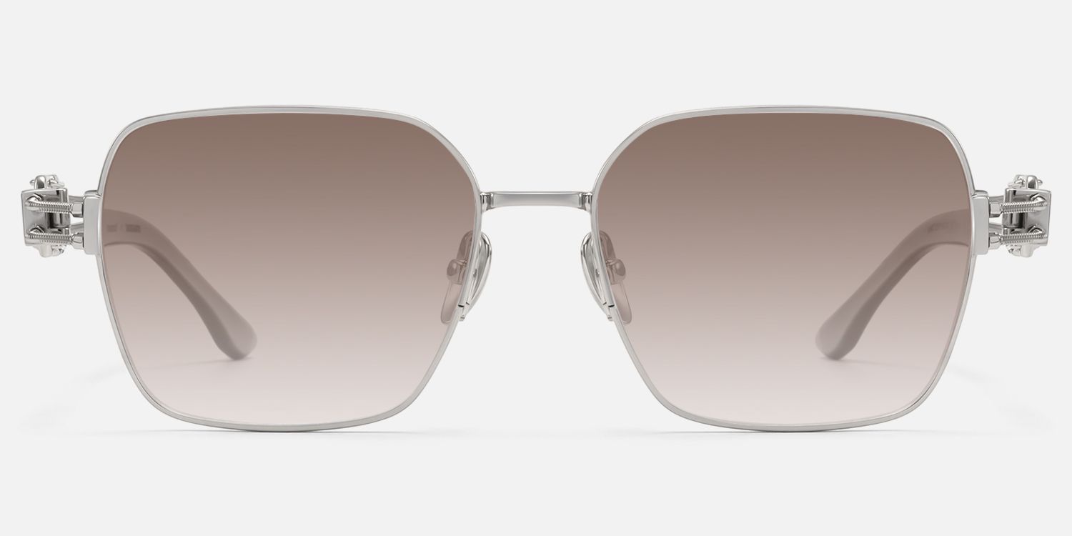 The Architect - Silver Gradient Gray Sunglasses | Vooglam Angle View