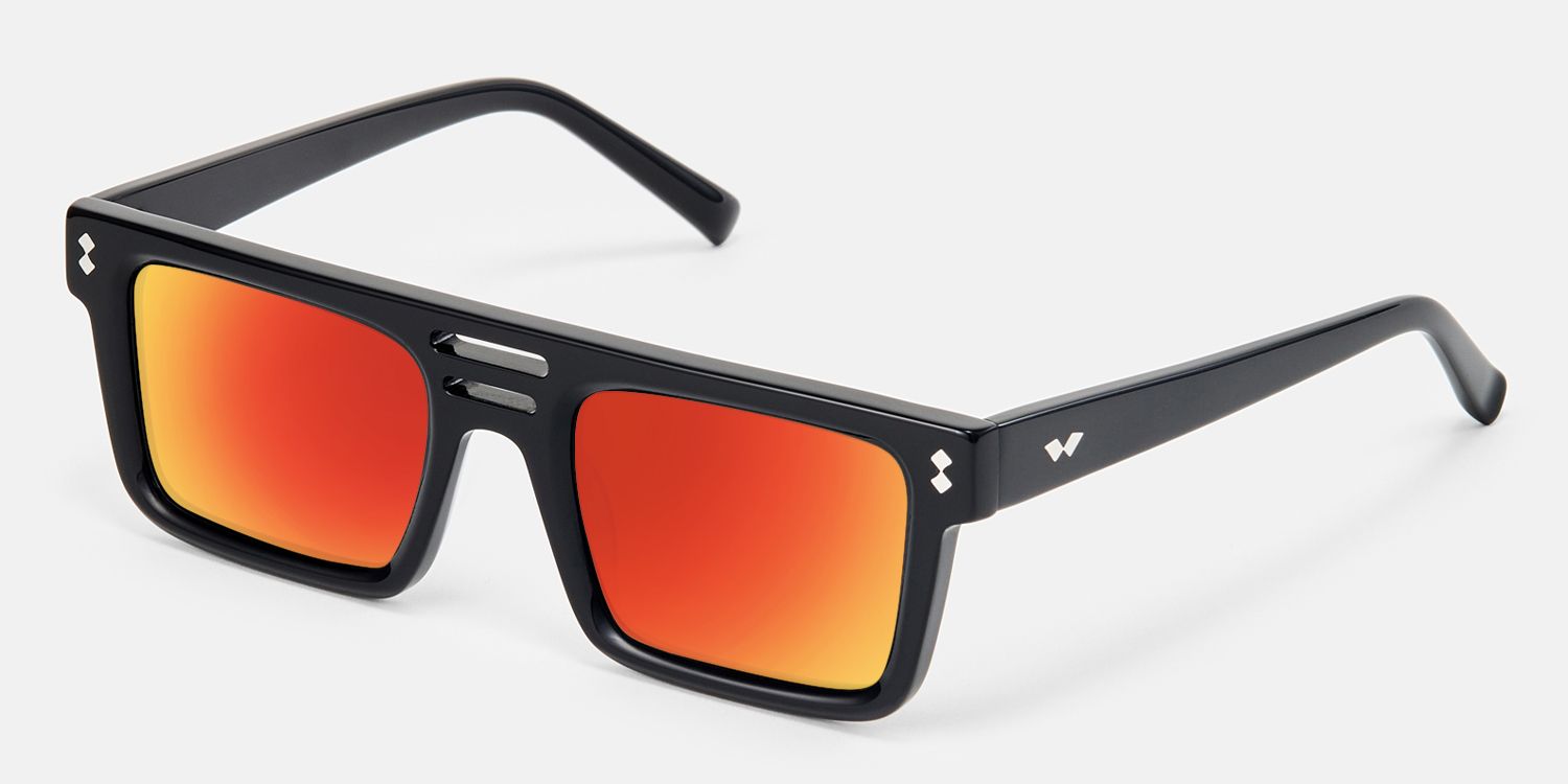 Ryan - Triple Bridge Orange Mirror Aviators | Vooglam Front View