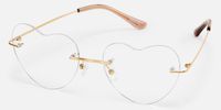 Lahoma - Chic Heart Gold Heart-Shaped Eyeglasses | Vooglam Front View