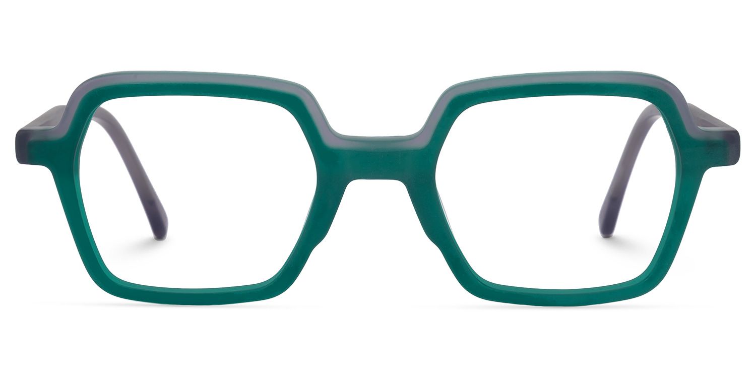 Elliena - Square Green Eyeglasses | Vooglam Angle View