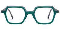 Elliena - Square Green Eyeglasses | Vooglam Angle View