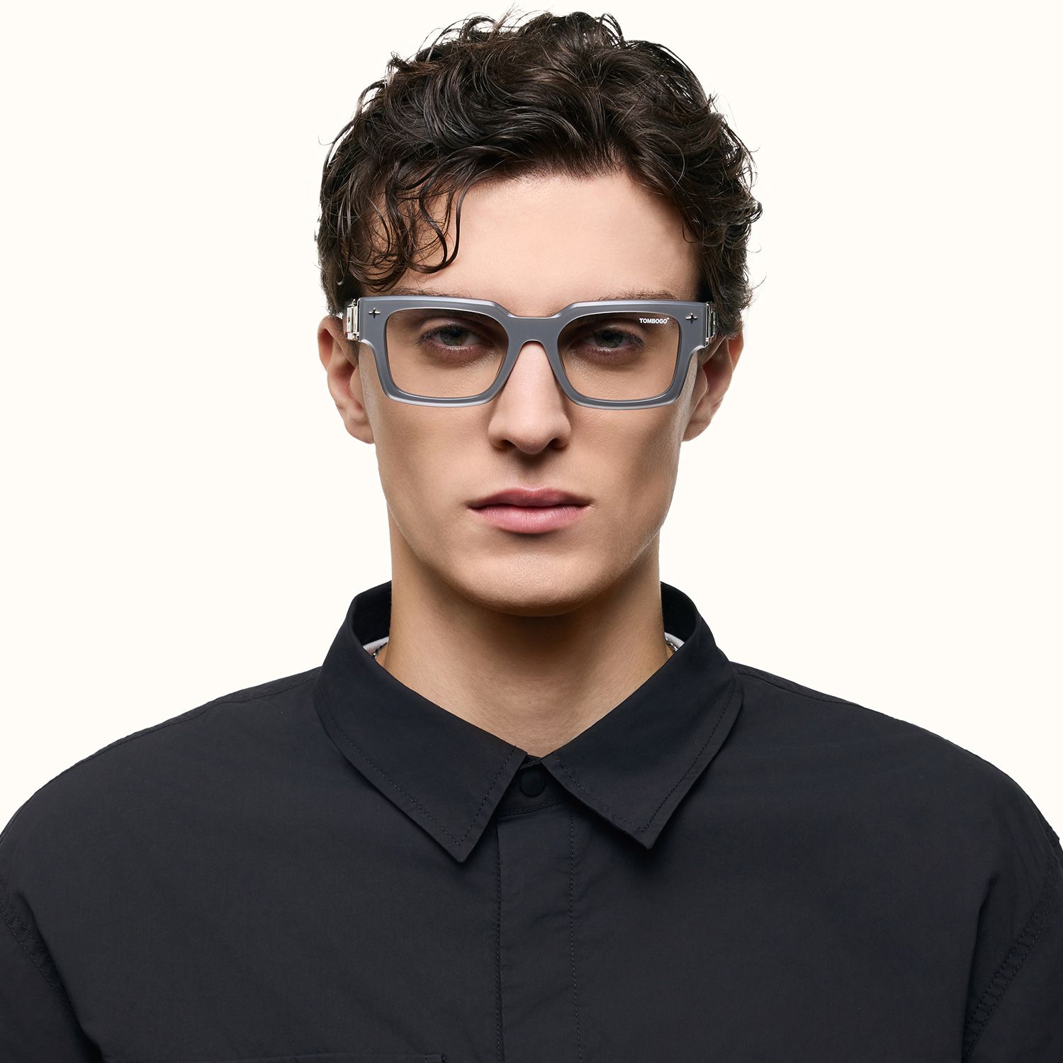 The Programmer - Chunky Silver USB Glasses | Vooglam On Model 2