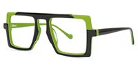 Ilene - Aviator Black/Green Eyeglasses | Vooglam Front View