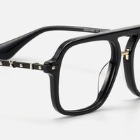 Marfa - Boho Chic Aviator Black Eyeglasses | Vooglam Design Details