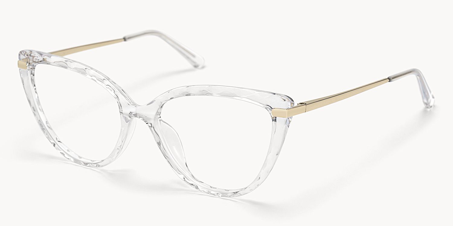 Cat Eye Crystal Eyeglasses | Vooglam.com Front View