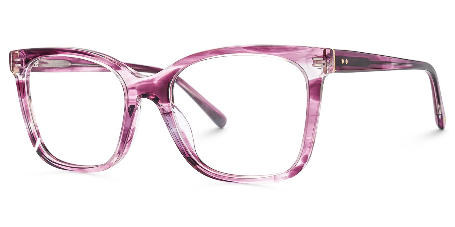 Jaelle - Square Purple Eyeglasses | Vooglam Front View