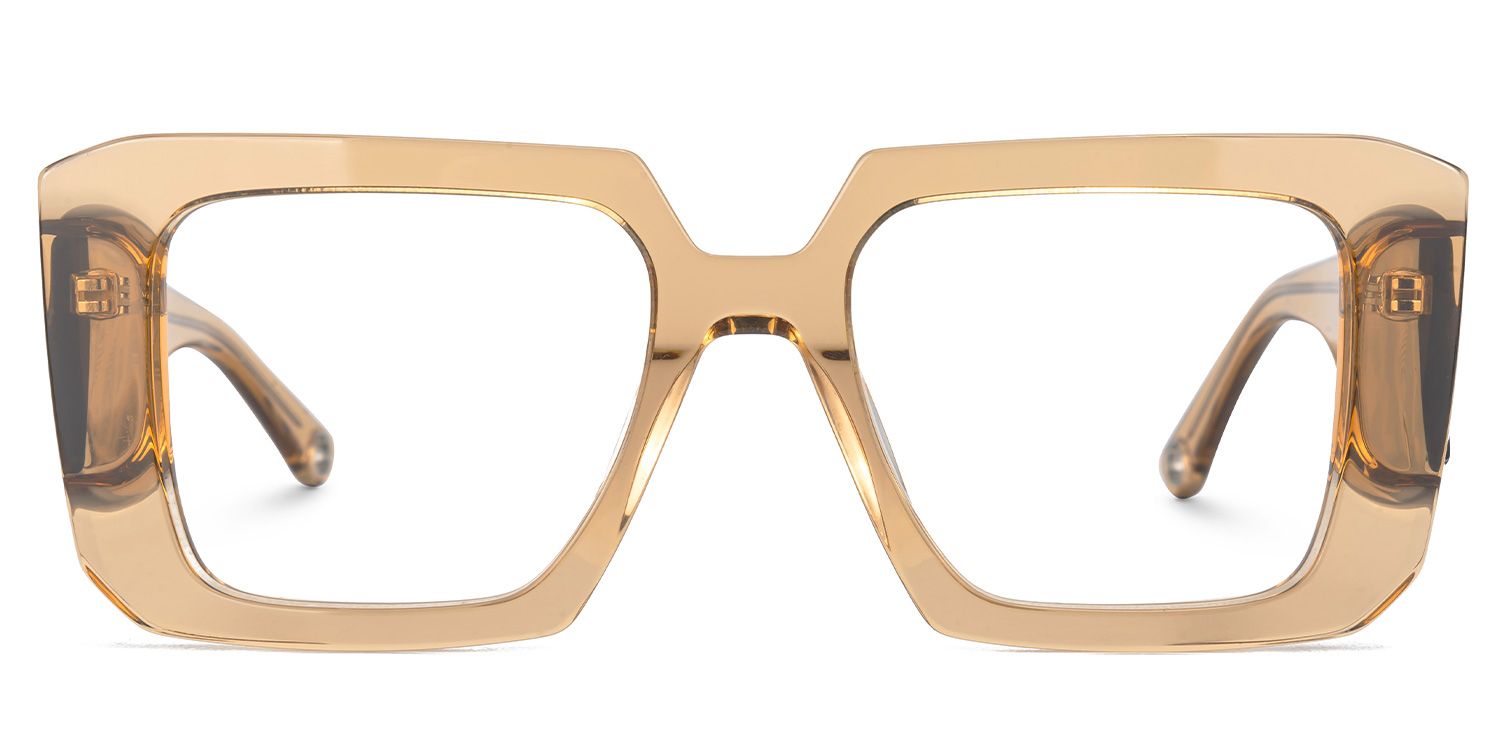 Ellery - Rectangle Champagne Eyeglasses | Vooglam Angle View