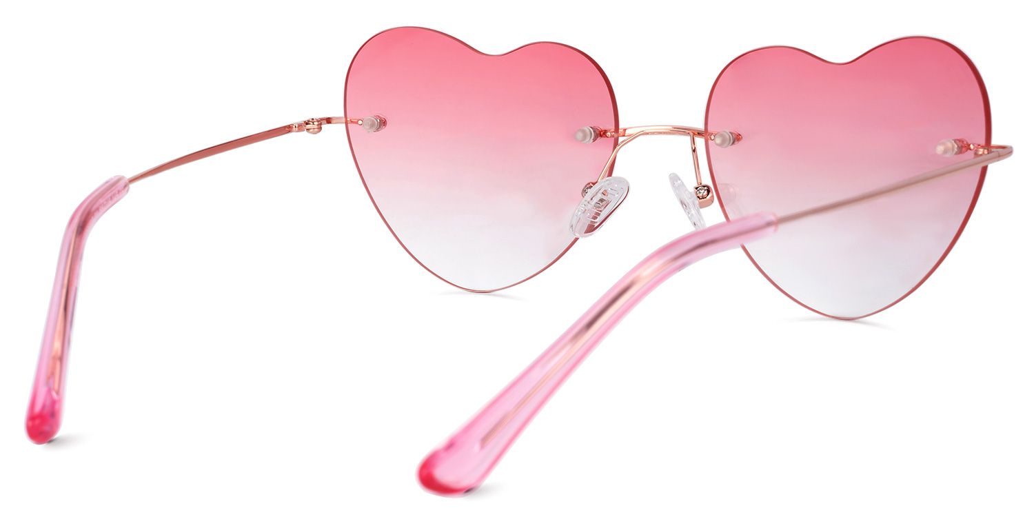 Lahoma - Heart Pink Sunglasses | Vooglam Side View
