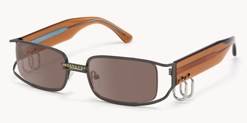 Riff - Rectangle Grey Sunglasses