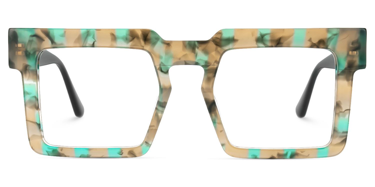 Elinoah - Square Floral Eyeglasses | Vooglam Angle View