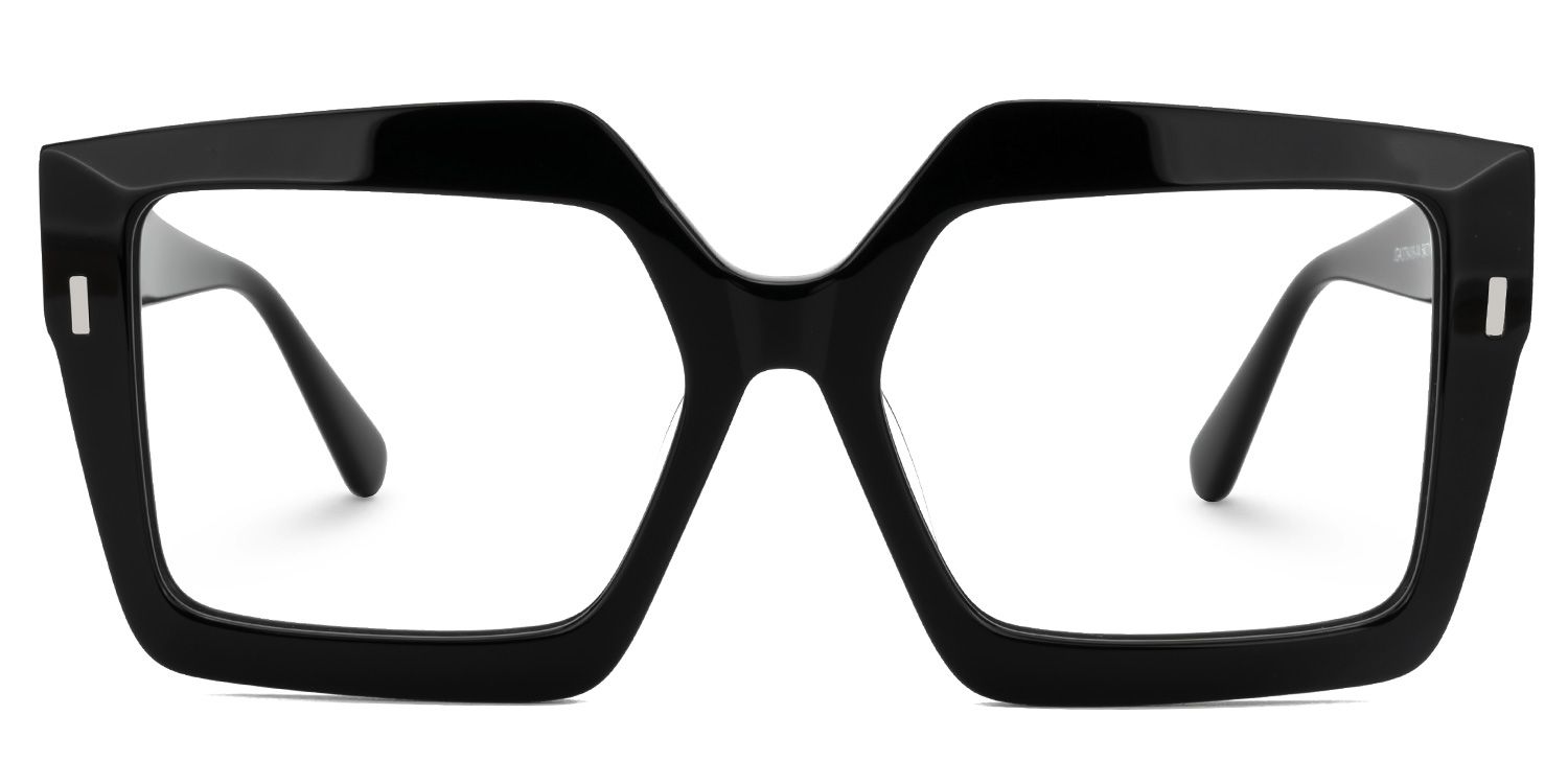 Faustine - Square Black Eyeglasses | Vooglam Angle View