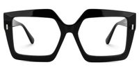 Faustine - Square Black Eyeglasses | Vooglam Angle View