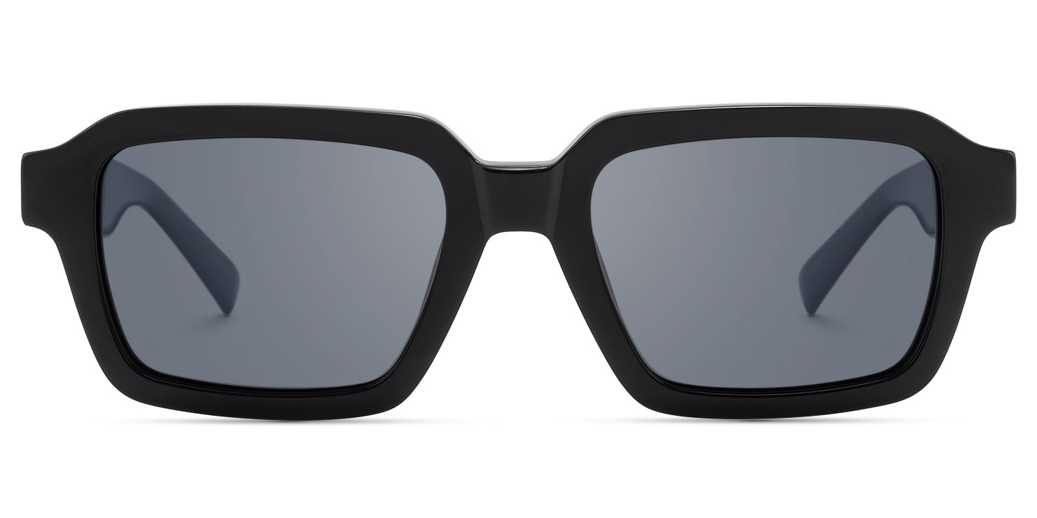 Jet - Rectangle Black Sunglasses - 1