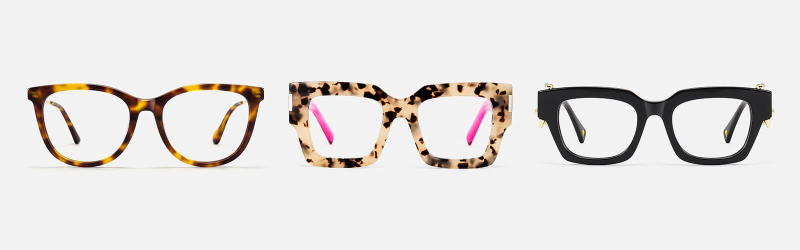 vooglam stylish rims in tortoise and black options explaining anatomy of eyeglasses and parts of glasses