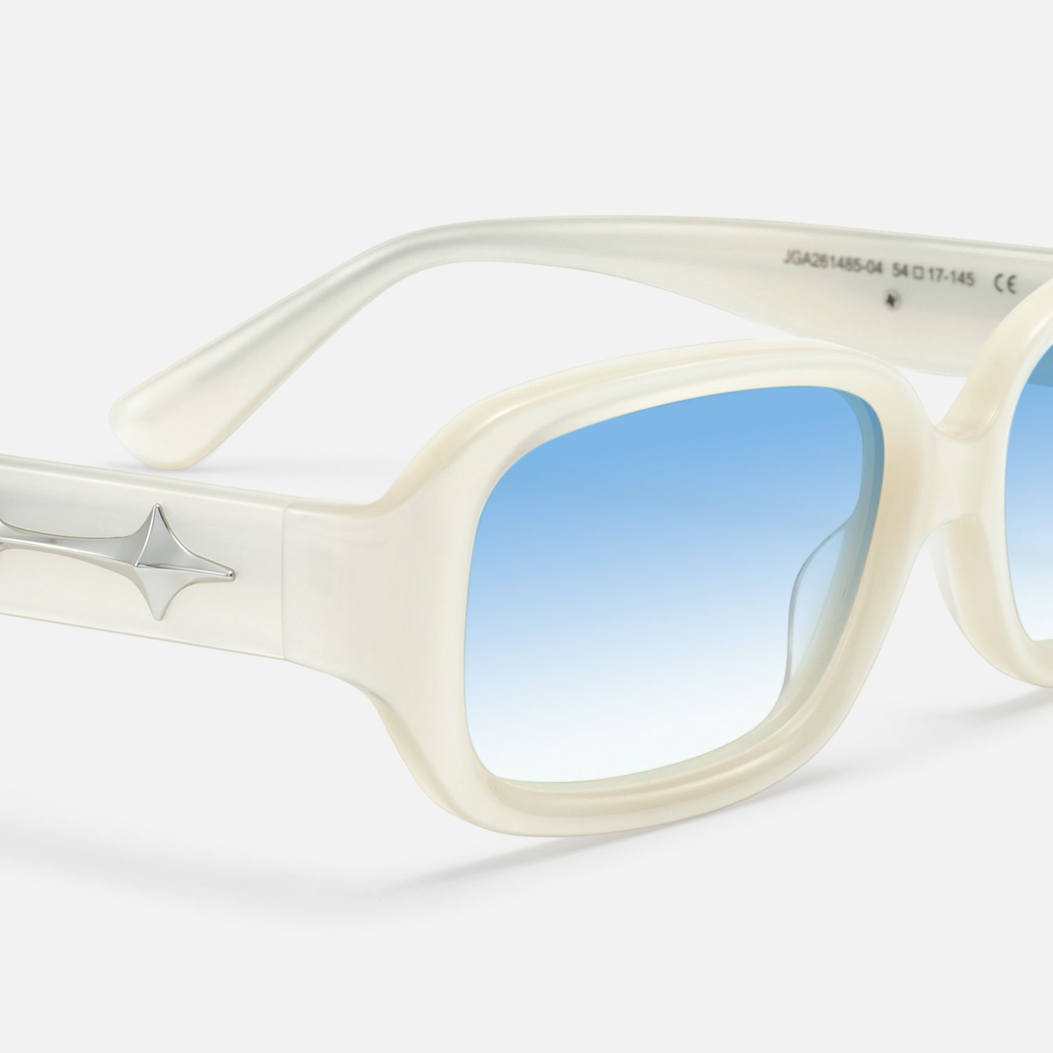 Prism - Pearlescent White Gradient Blue Sunnies by Vooglam - Design Details