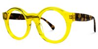 Elefteria - Round Yellow Eyeglasses | Vooglam Front View