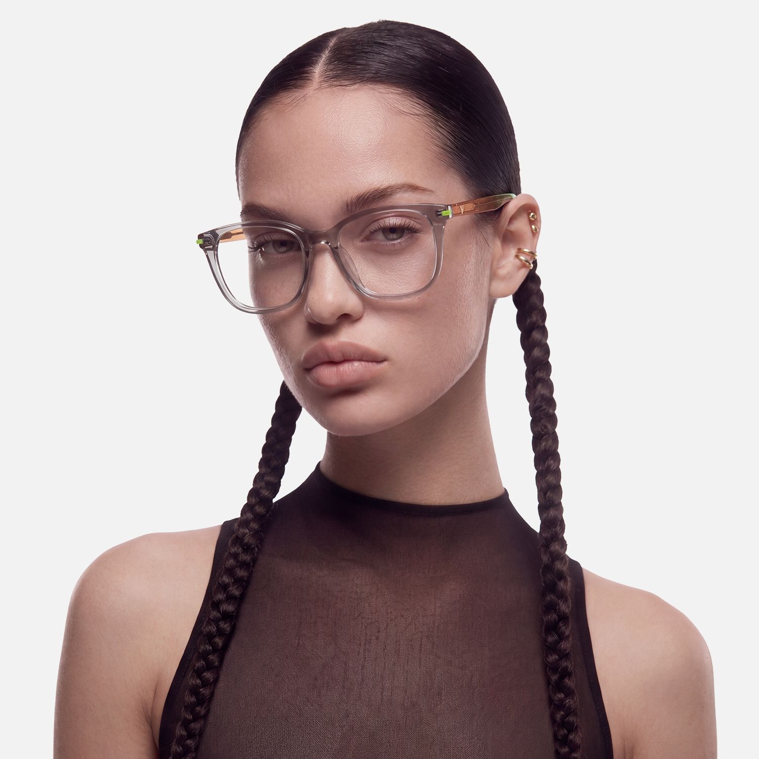 Explore the design story of Holo - Square Silver Eyeglasses | Vooglam