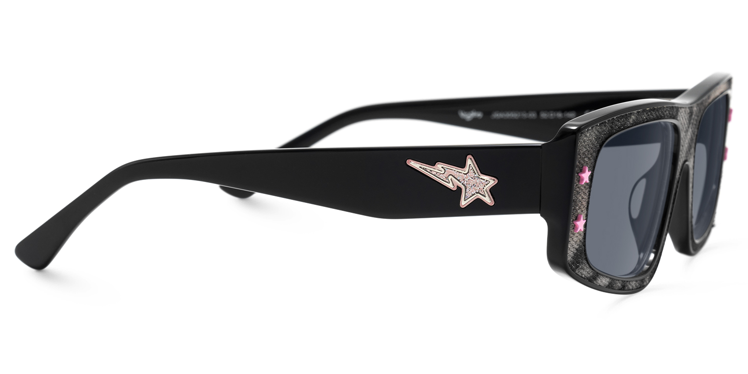 Maeva - Rectangle Black Sunglasses - 5